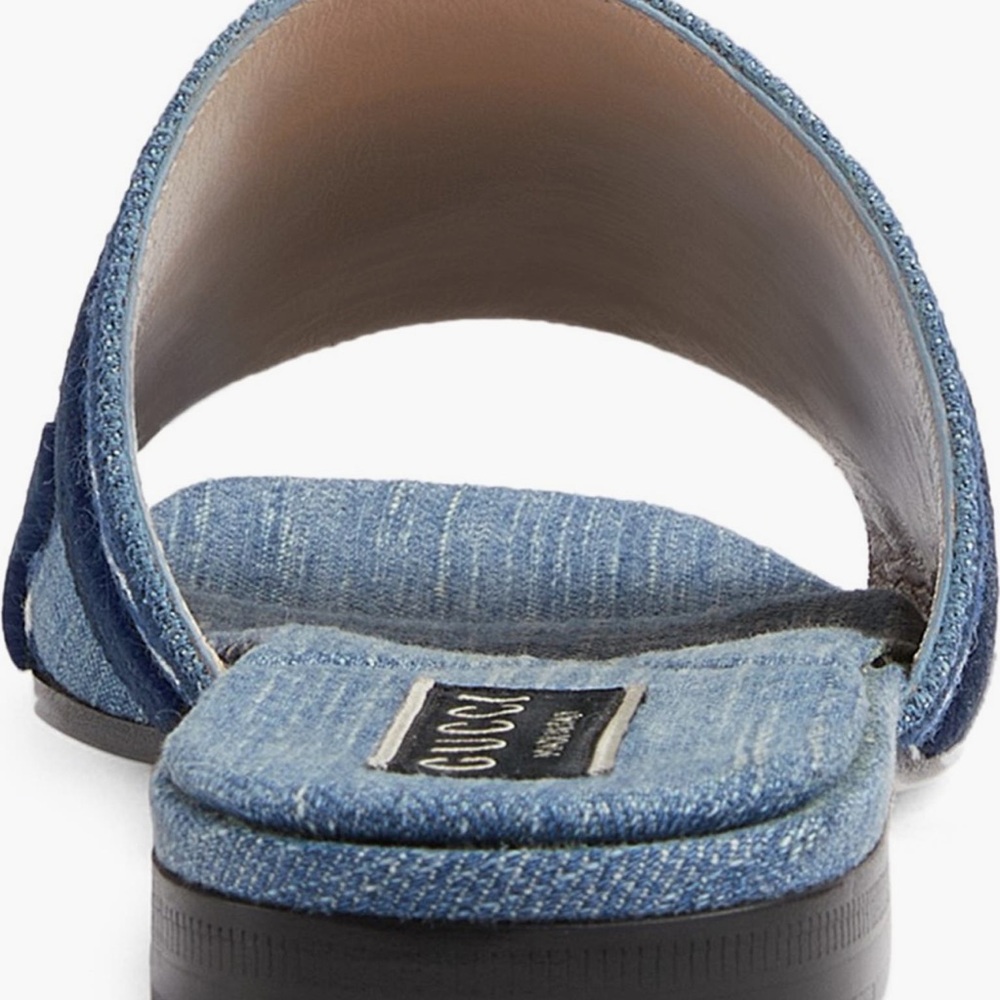 Gucci Jane Denim Blue Open-Toe Sandals, NEW - Picture 3 of 17